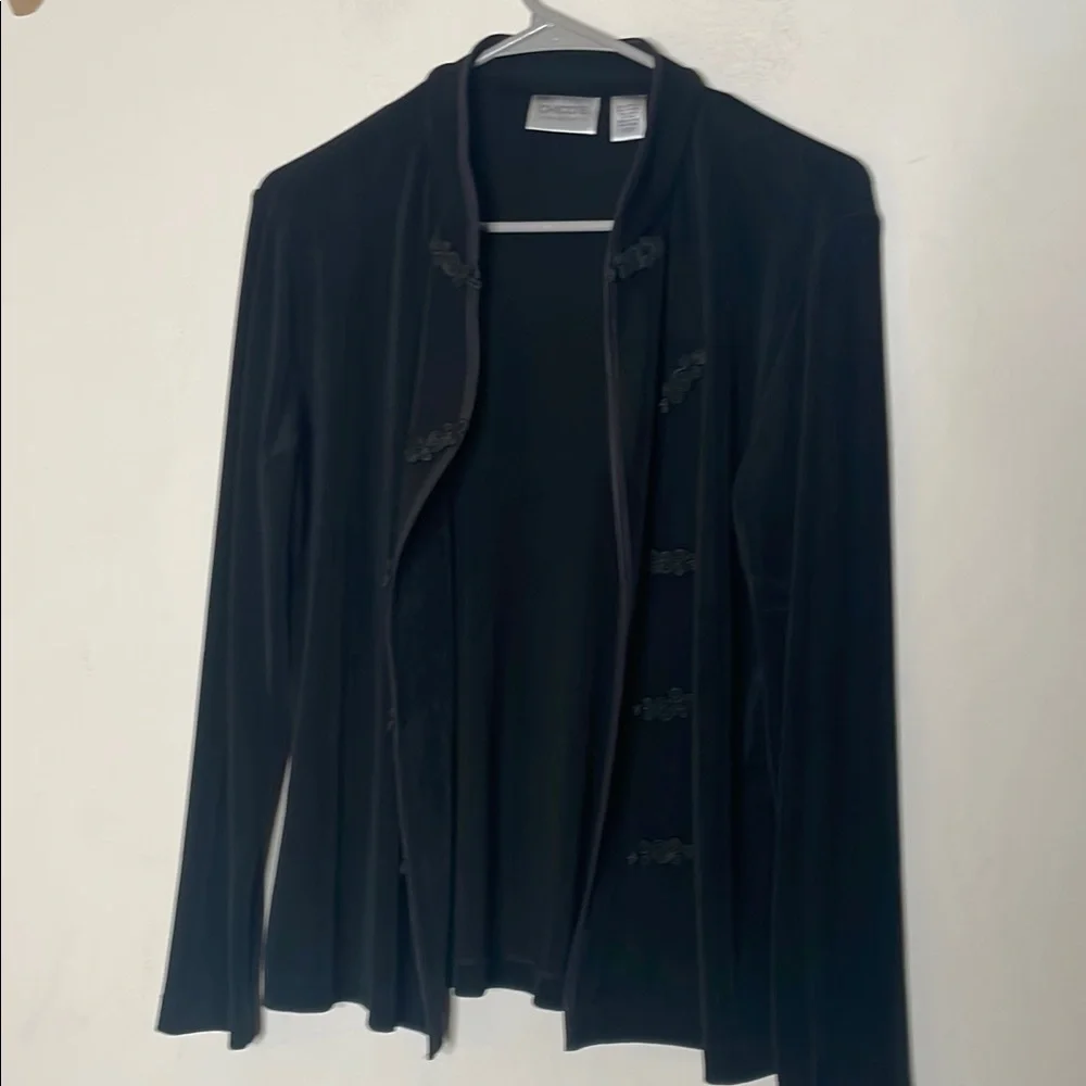 Chico's Black Blazer Shawl Collar Relaxed Fit - Picture 1 of 4